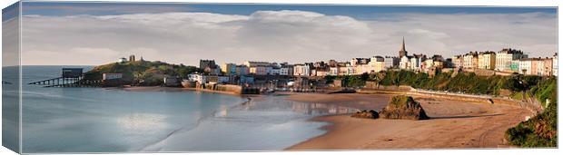 Tenby Harbour Panorama Canvas Print by Tony Bates