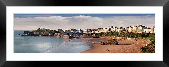 Tenby Harbour Panorama Framed Mounted Print by Tony Bates