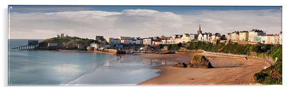 Tenby Harbour Panorama Acrylic by Tony Bates