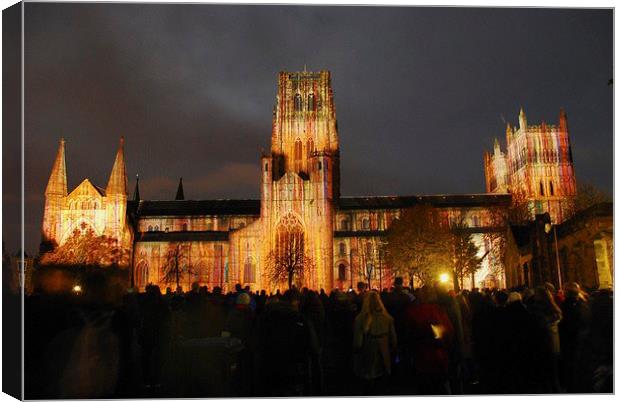 Durham Catherdral Lumiere Show Canvas Print by eric carpenter