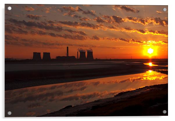 River Mersey Sunrise Acrylic by Paul Scoullar
