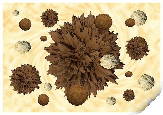 Chocolate Asteroids Print by Rob Hawkins