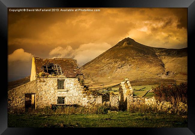 Derelict Homestead in Mountains of Mourne, County  Framed Print by David McFarland