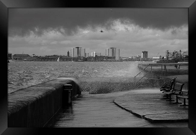 Southsea On A Windy Day Framed Print by Kevin Browne