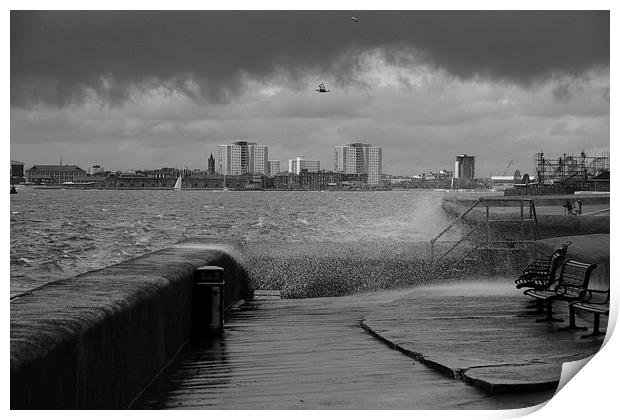 Southsea On A Windy Day Print by Kevin Browne