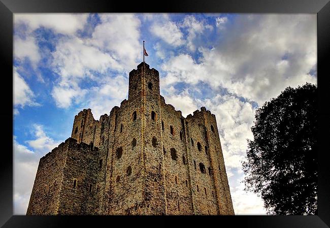Rochester Castle, Sky View Framed Print by Robert Cane