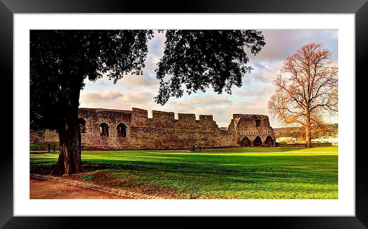 Rochester Castle Wall Framed Mounted Print by Robert Cane