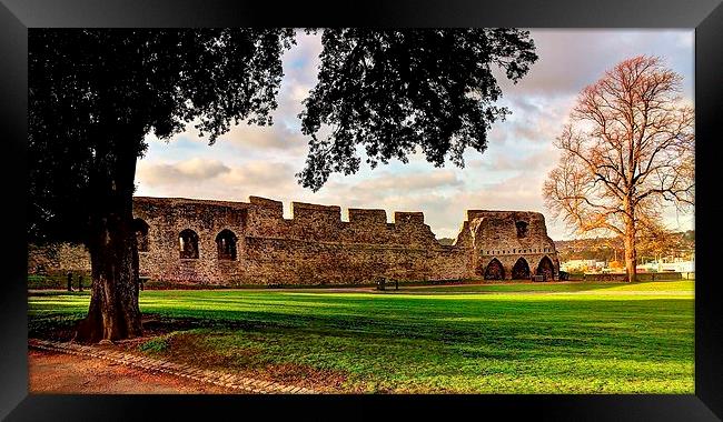 Rochester Castle Wall Framed Print by Robert Cane