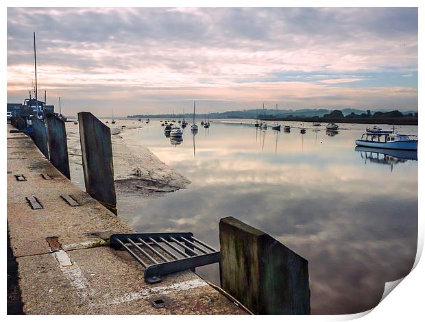 Low tide at Topsham Print by Andy dean
