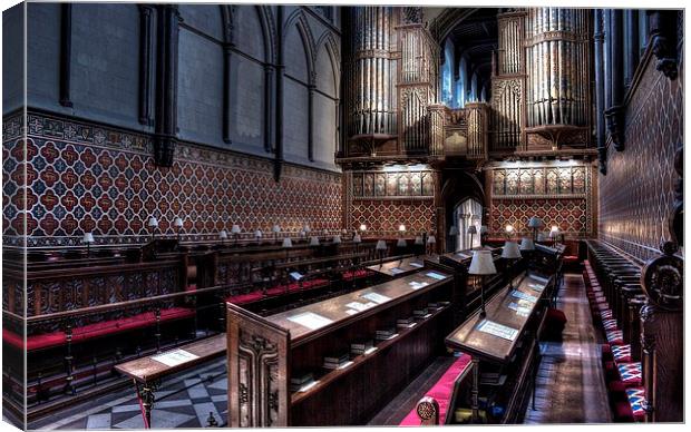 Rochester Cathedral, Choir Stalls Canvas Print by Robert Cane