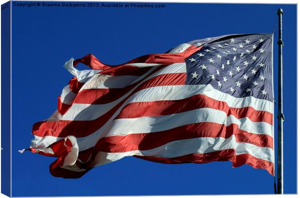 The national flag of the United States of America Canvas Print by Graeme Darbyshire