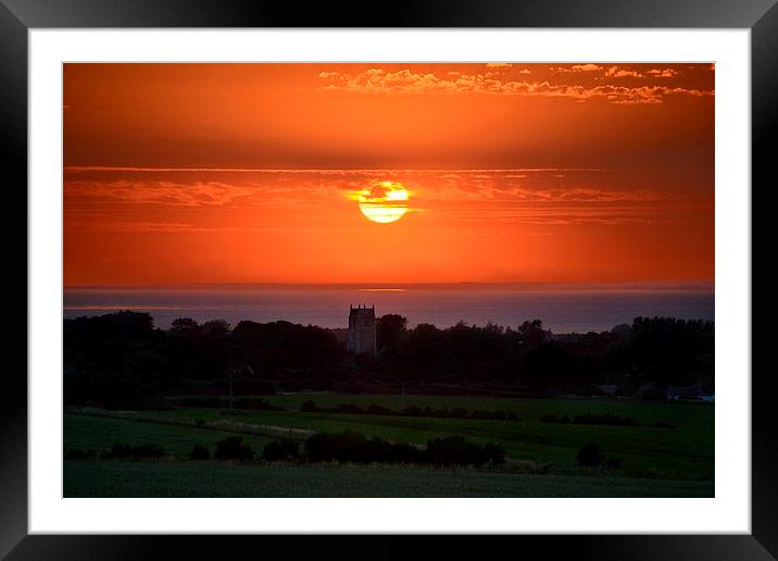Sunset over St Mary Church Framed Mounted Print by Gary Pearson