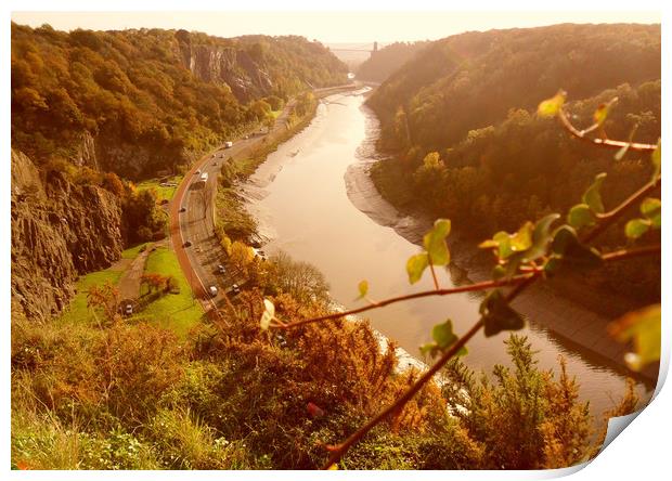 Avon Gorge and Portway. Print by Heather Goodwin