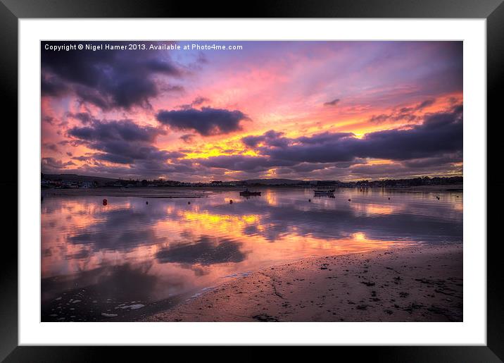 Purple Bembridge Sunset Framed Mounted Print by Wight Landscapes
