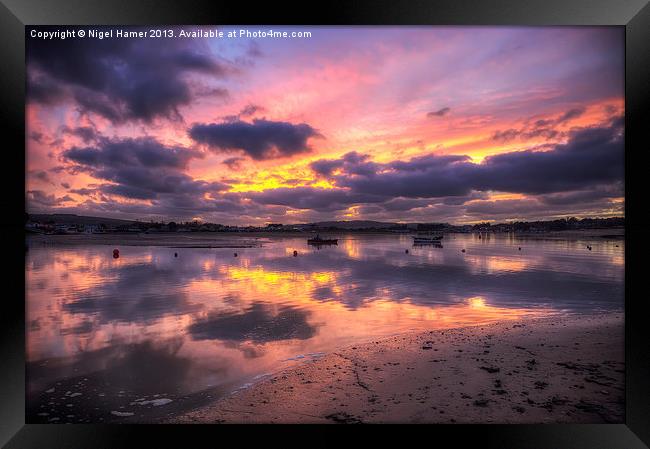 Purple Bembridge Sunset Framed Print by Wight Landscapes