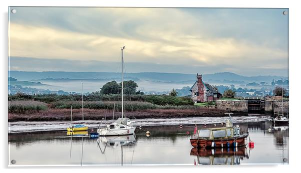 Early morning on the Exe Acrylic by Andy dean