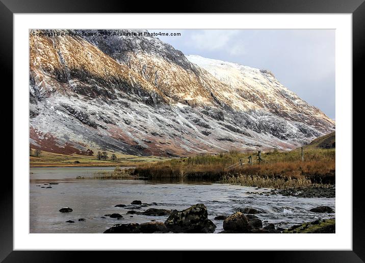 Glencoe River Looking East Framed Mounted Print by Andy Anderson