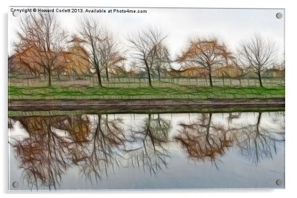 Autumnal reflection Acrylic by Howard Corlett