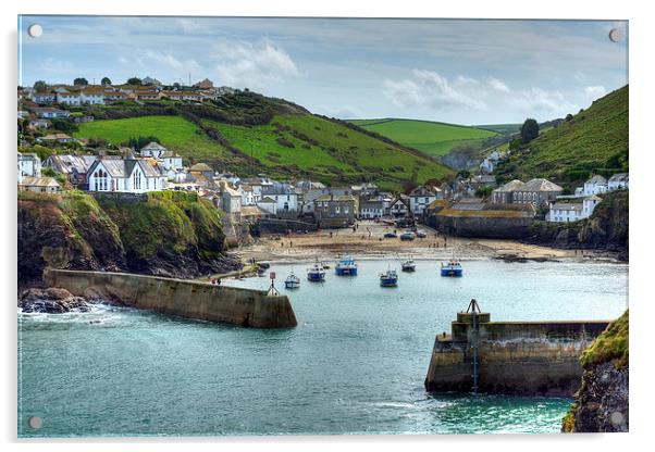 Port Isaac Harbour Acrylic by David Wilkins