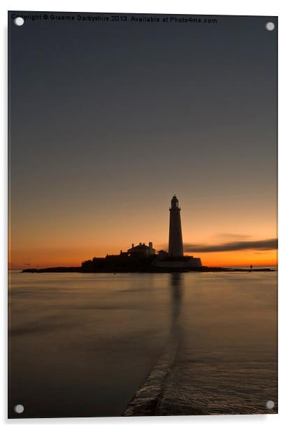 St Marys Lighthouse at Sunrise Acrylic by Graeme Darbyshire
