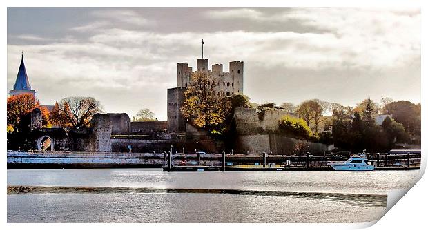 Rochester Castle, River Medway Print by Robert Cane