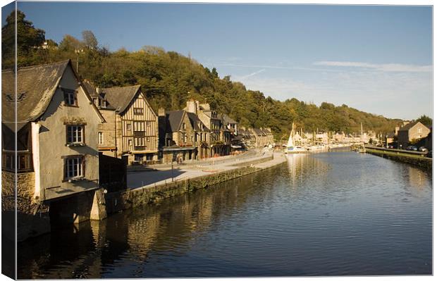 The River Rance in Dinan Canvas Print by Simon Armstrong