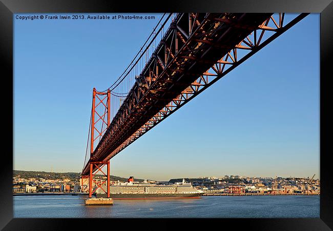 The 25th of April Bridge, Lisbon Framed Print by Frank Irwin