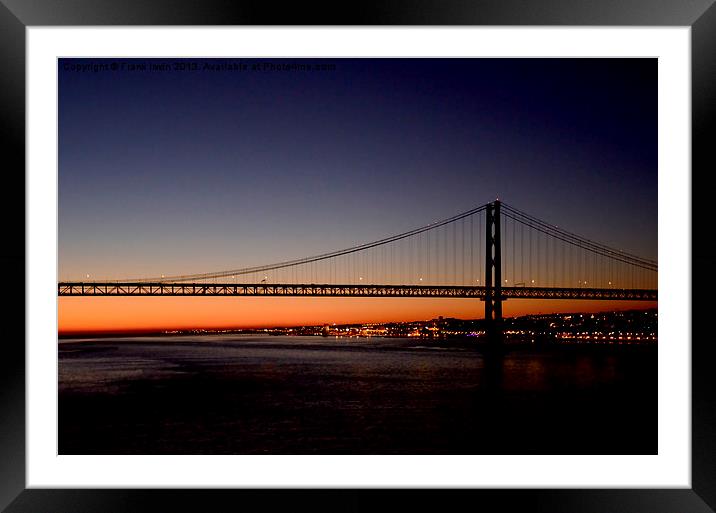 The 25th of April Bridge from a cruise ship by nig Framed Mounted Print by Frank Irwin
