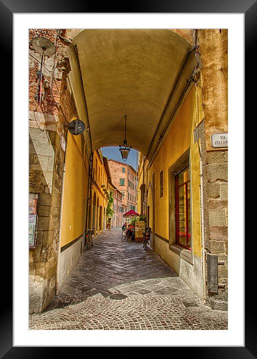 A Tuscan Street Framed Mounted Print by Alex Clark