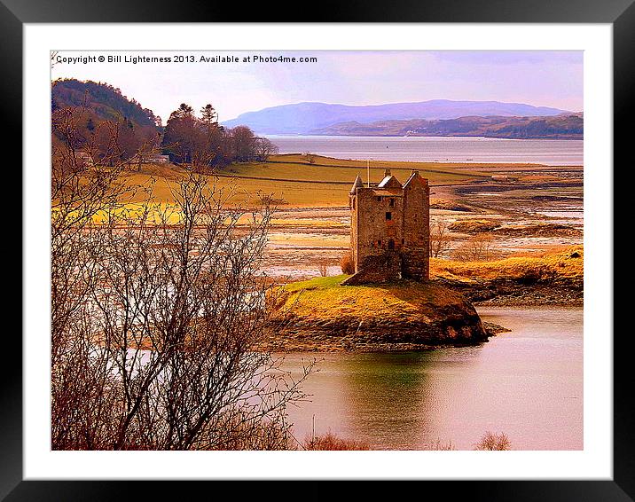 Castle Stalker tide out Framed Mounted Print by Bill Lighterness