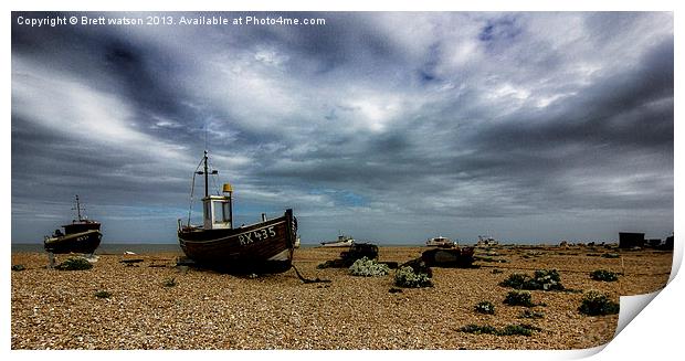 the old fishing boat at dungeness Print by Brett watson