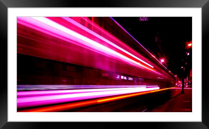 Ghostly Night Tram Framed Mounted Print by Darren Whitehead