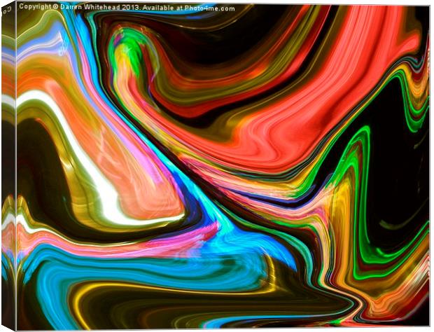 Neon Marble Canvas Print by Darren Whitehead