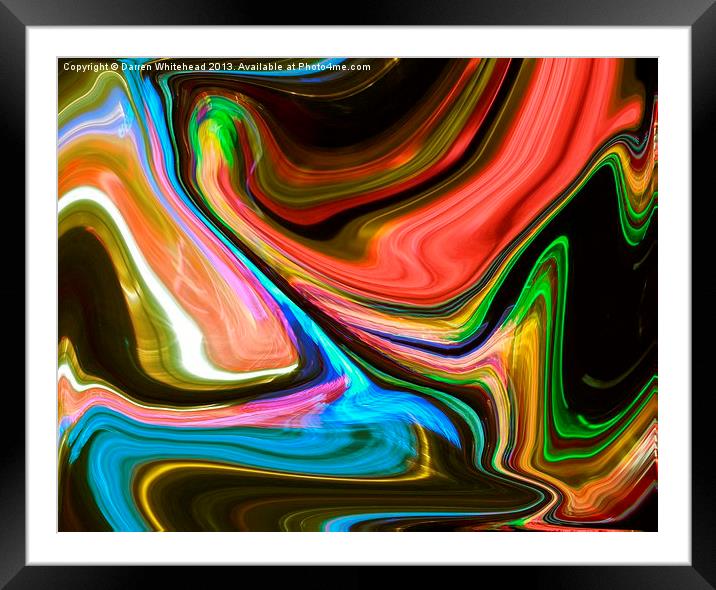 Neon Marble Framed Mounted Print by Darren Whitehead