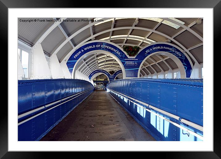 Seacombe Ferry’s new covered access Framed Mounted Print by Frank Irwin