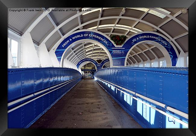 Seacombe Ferry’s new covered access Framed Print by Frank Irwin