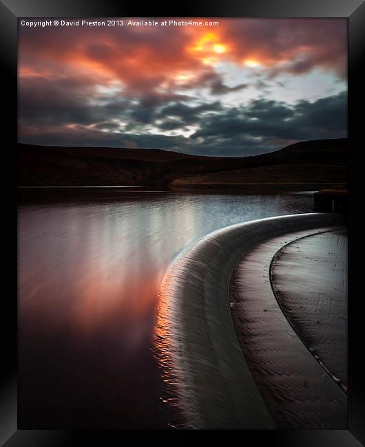 Sunset  Butterley Reservoir Marsden Framed Print by David Preston