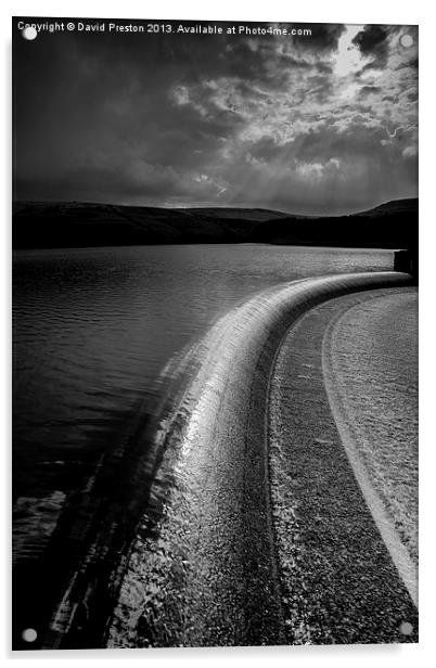 Butterley Reservoir Marsden Acrylic by David Preston