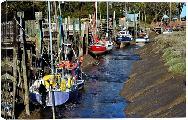 Waiting for high tide at Skipool Creek Canvas Print by Gary Kenyon