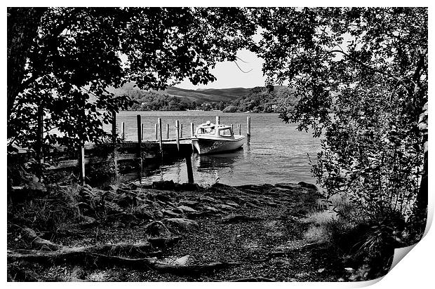 Boat on Derwent Water Print by Paula J James