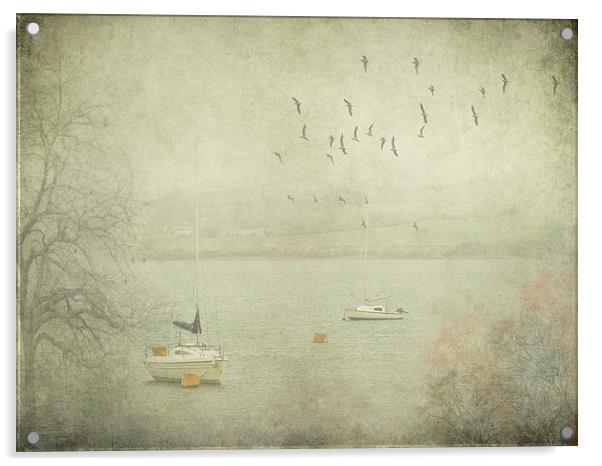 Misty Morning on the Camel Estuary Acrylic by Jenni Cheesman