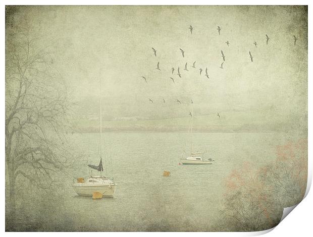 Misty Morning on the Camel Estuary Print by Jenni Cheesman