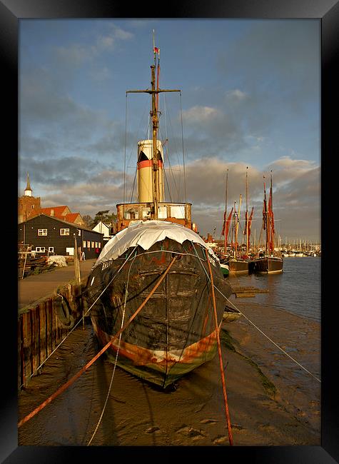 Brent and barge Framed Print by Brian Fry