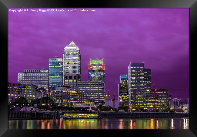 Docklands London Framed Print by Anthony Rigg