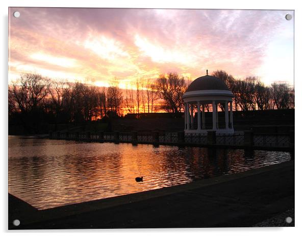 sunrise over bandstand Acrylic by jim huntsman