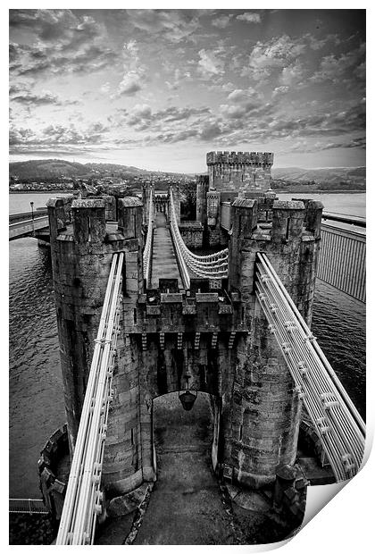 Conwy Suspension Bridge Print by Lady Debra Bowers L.R.P.S