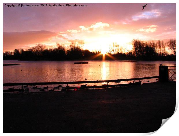 boating Lake Print by jim huntsman