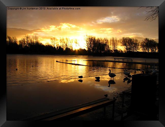 park sunrise Framed Print by jim huntsman