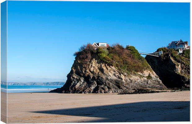 Newquay House on a Rock Canvas Print by David Wilkins