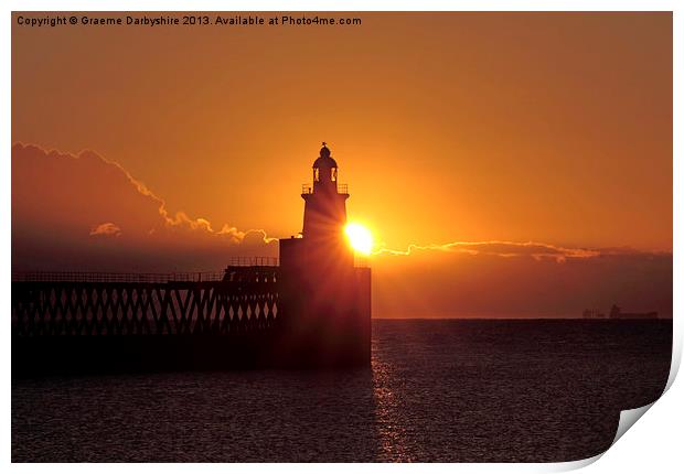 Sunrise Blyth East Pier Print by Graeme Darbyshire